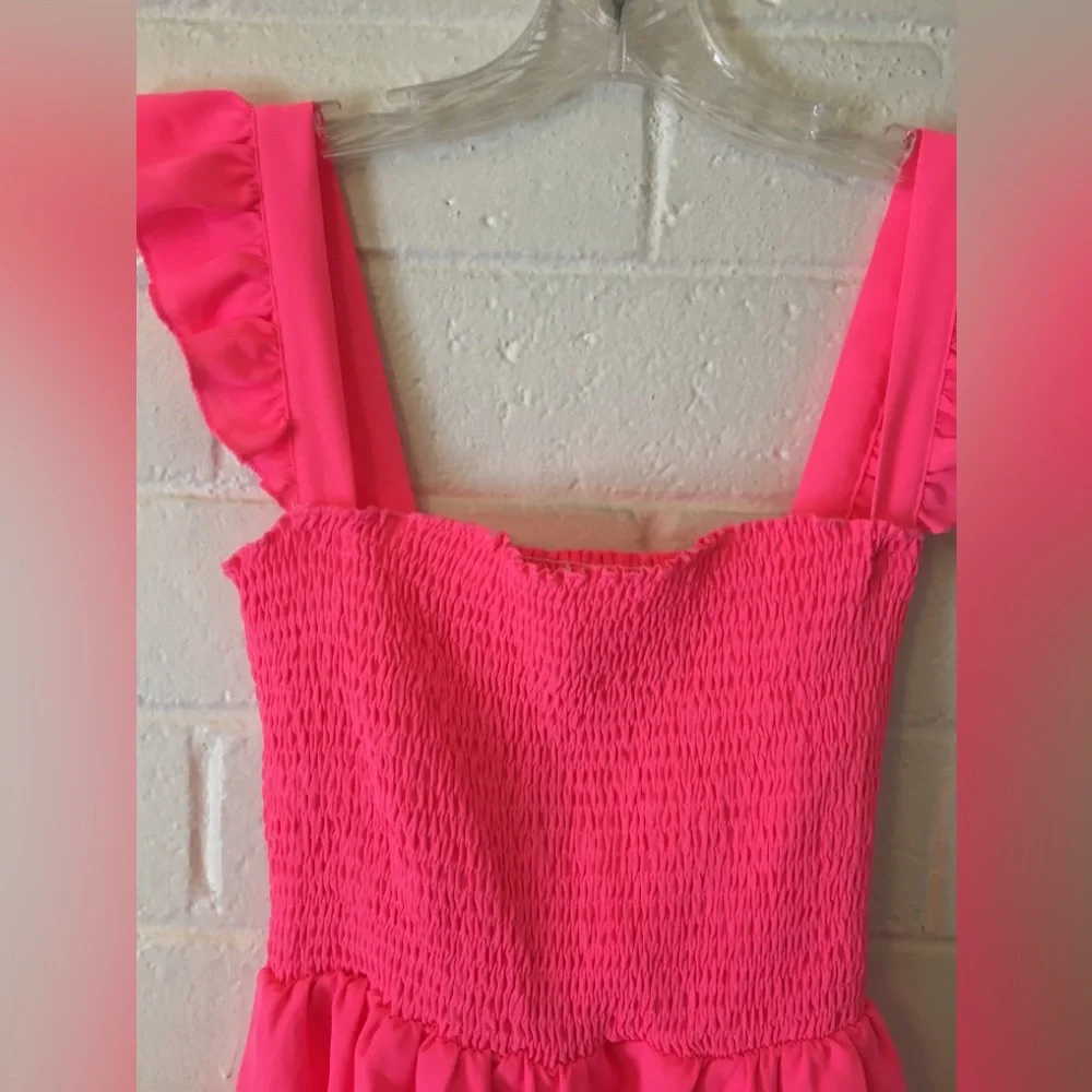 Hot Pink Ruffled Blouse - Picture 15 of 16
